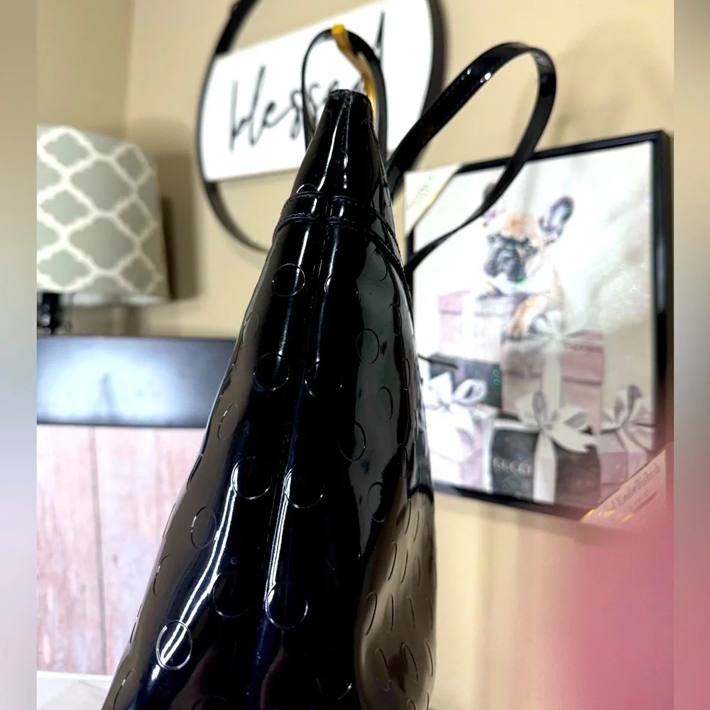Kate Spade Black Patent Jeralyn Camellia Street Shoulder Bag - NEW with tags
